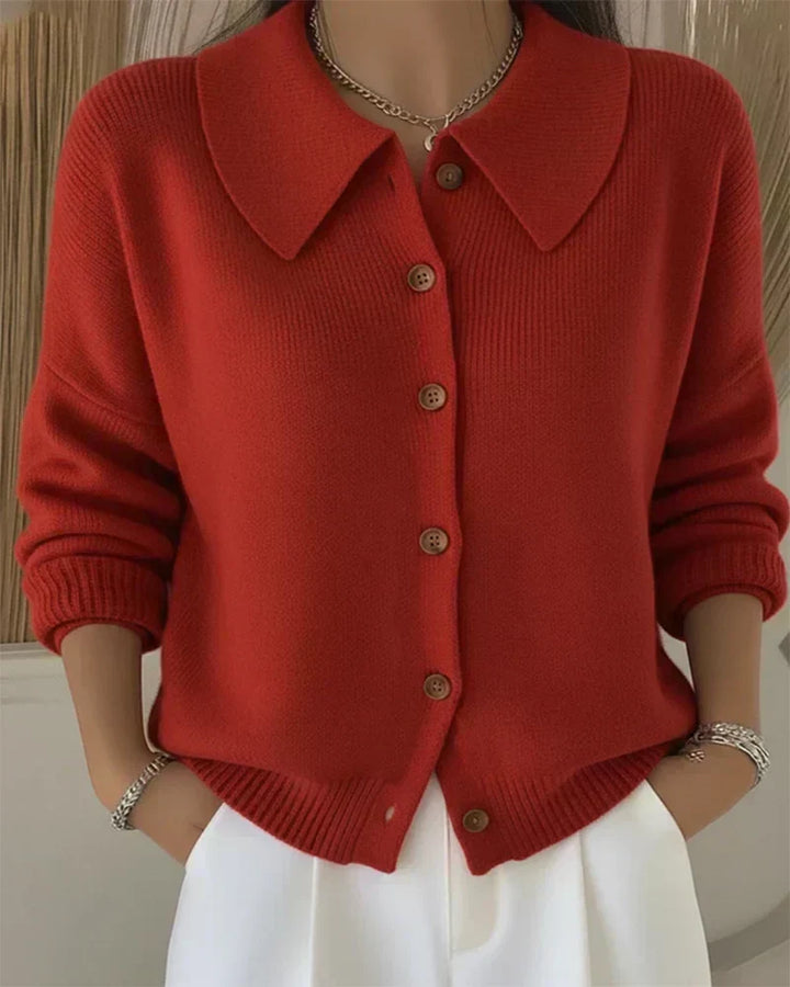 Marisa | Cardigan in Maglia con Collo a Camicia