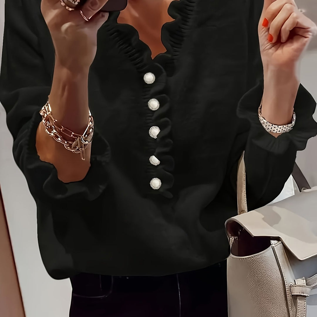 Violante | Maglione con Scollo a V e Maniche a Volant