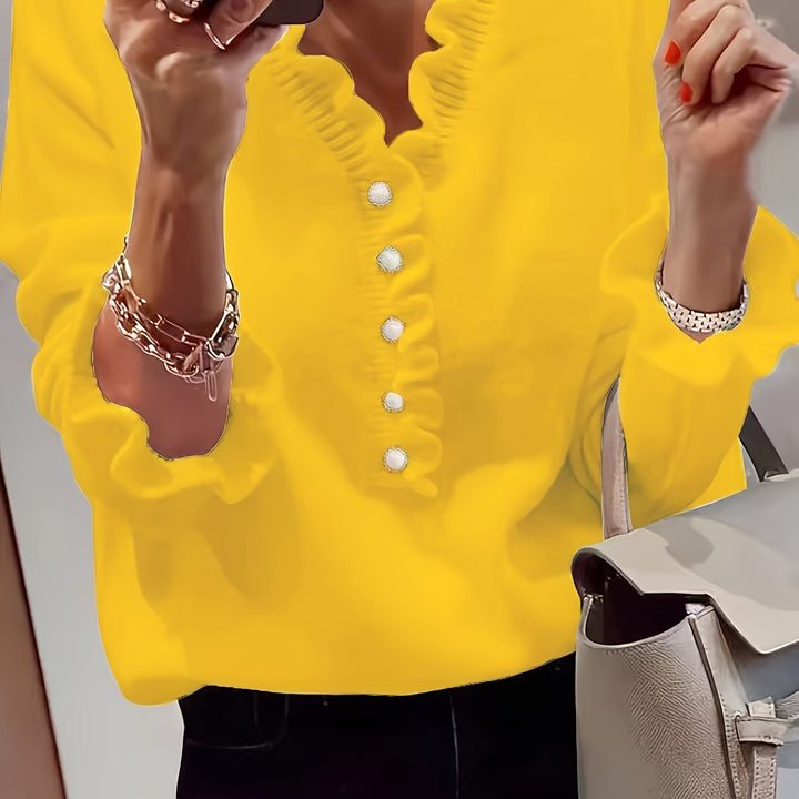 Violante | Maglione con Scollo a V e Maniche a Volant