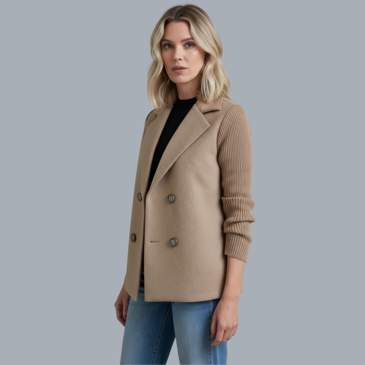 Sveva | Cappotto Blazer in Maglia a Coste da Donna