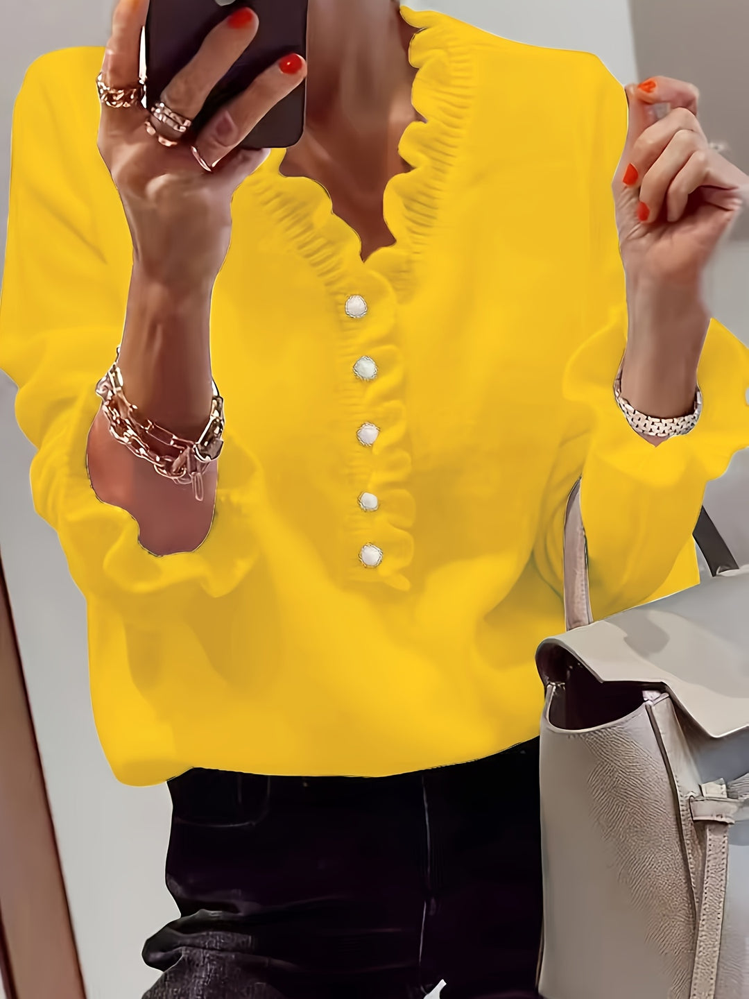Violante | Maglione con Scollo a V e Maniche a Volant