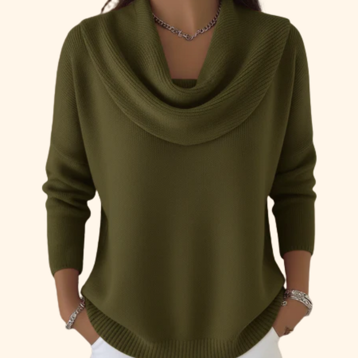 Julia | Maglione con Collo Drappeggiato