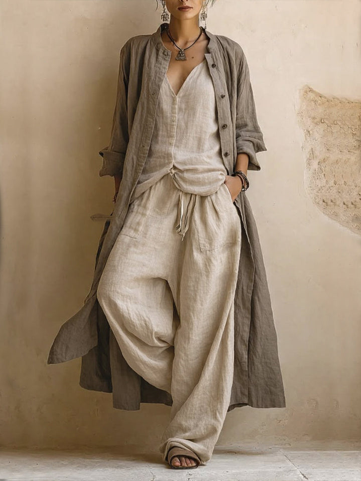Eleonora | Completo 3 Pezzi Bohémien con Cardigan Lungo