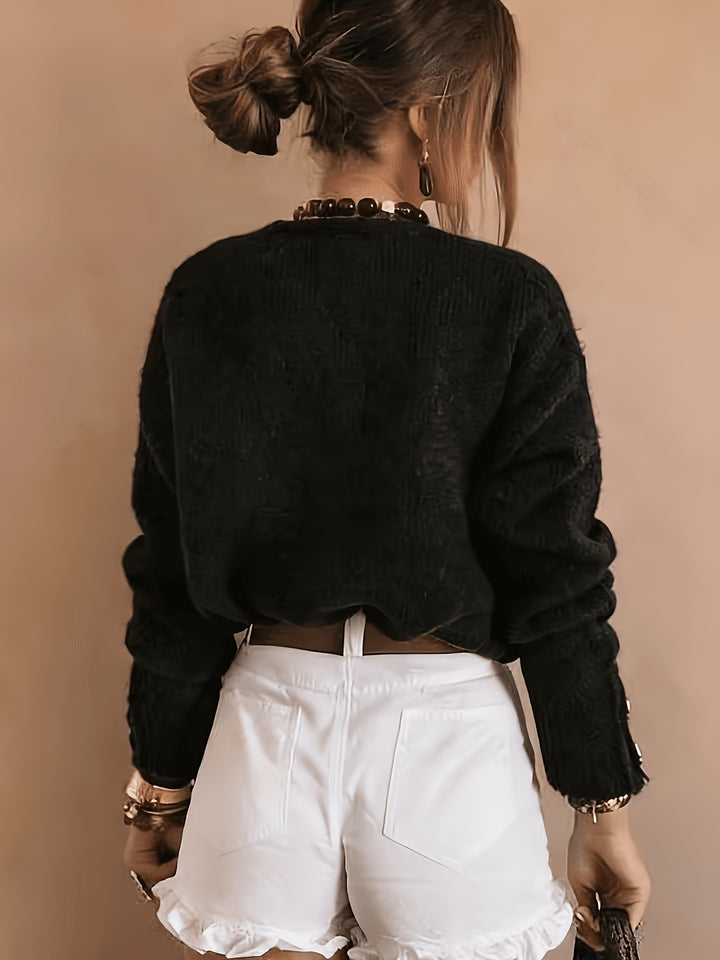 Cordelia | Cardigan con Scollo a V e Bottoni a Cuore
