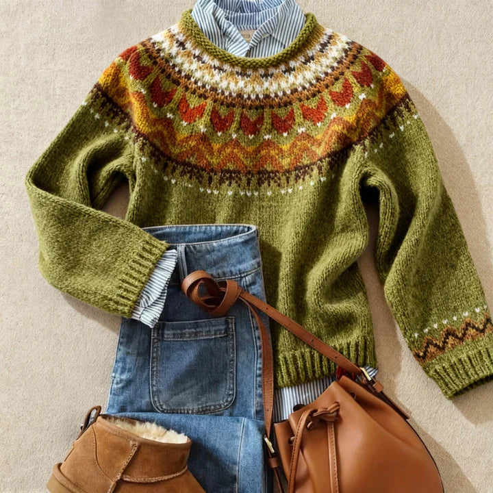 Ludovica | Maglione Vintage a Motivo Nordico