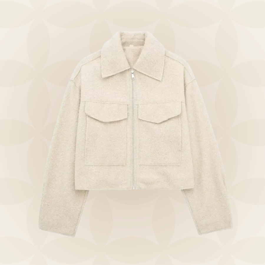 Virginia | Giacca Vintage con Zip e Collo a Revers