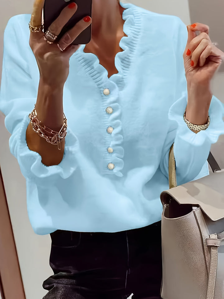 Violante | Maglione con Scollo a V e Maniche a Volant