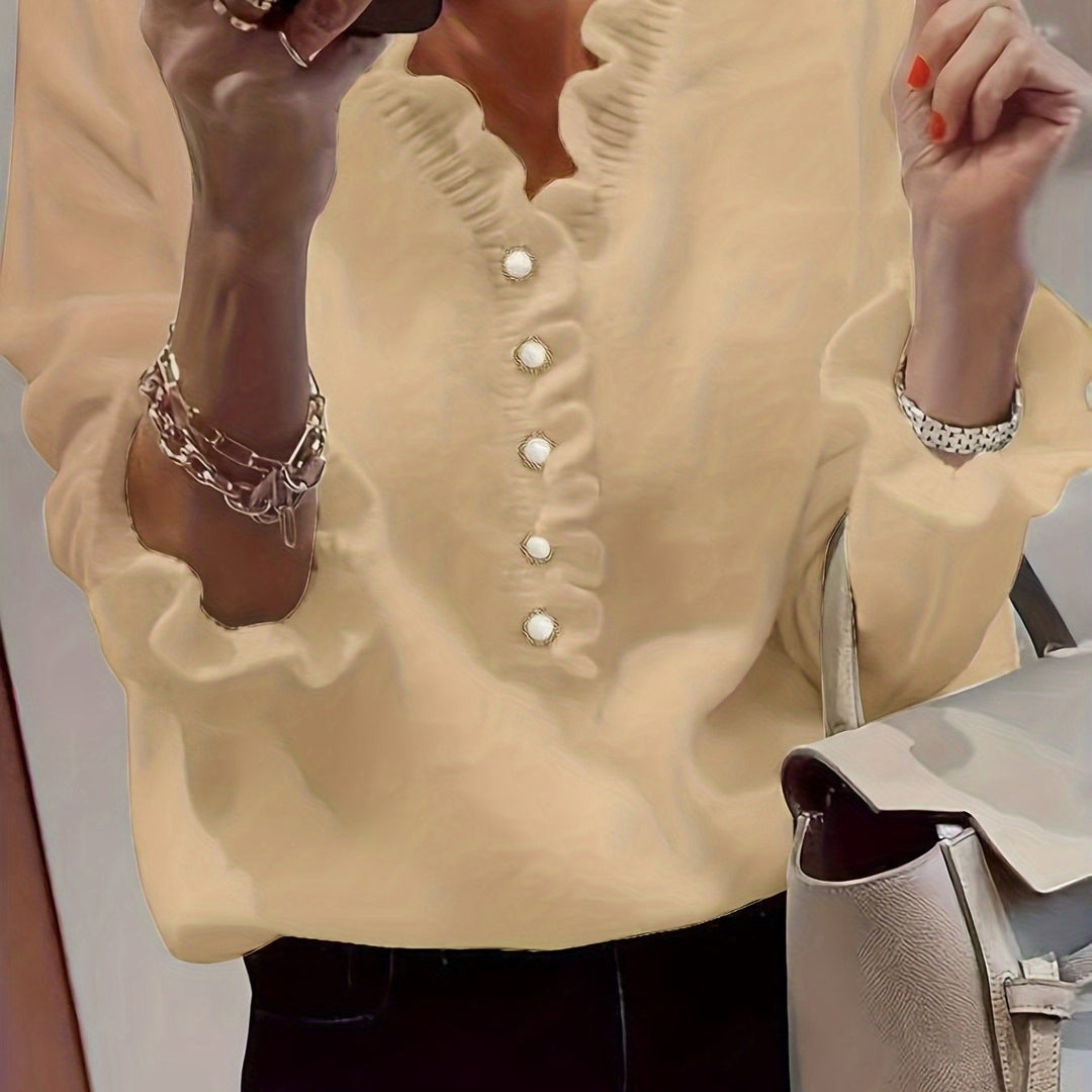 Violante | Maglione con Scollo a V e Maniche a Volant