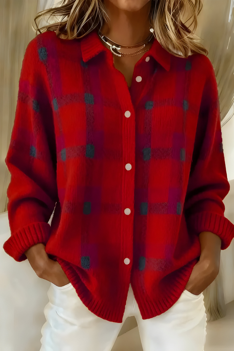 Gigliola | Cardigan in Maglia a Quadri