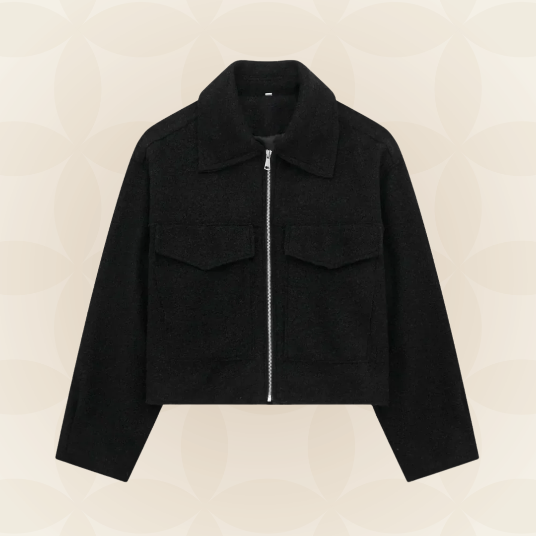 Virginia | Giacca Vintage con Zip e Collo a Revers
