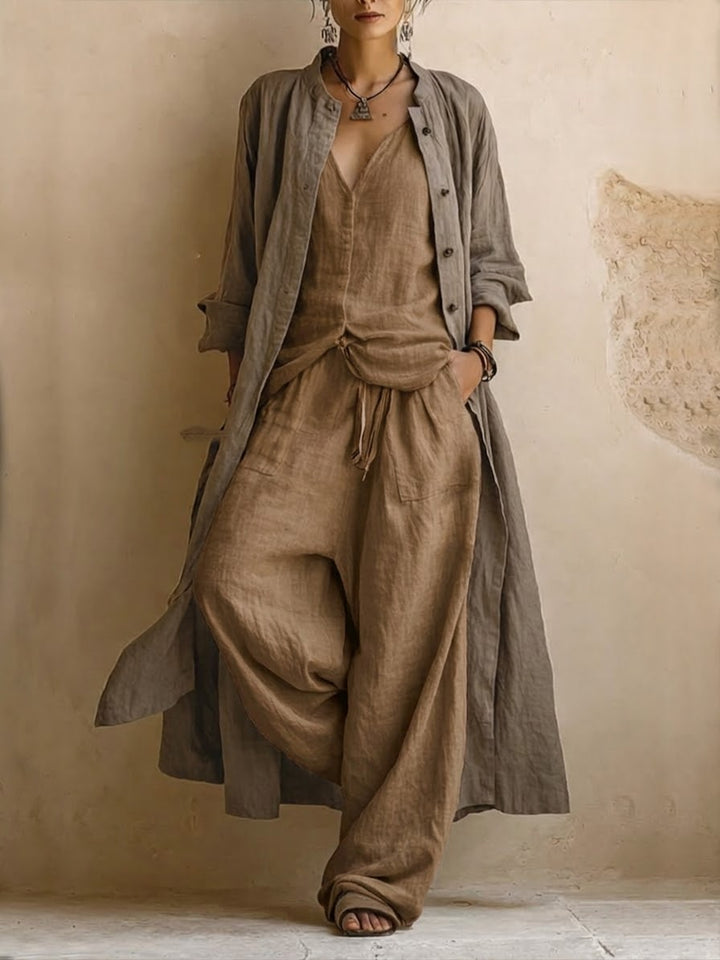 Eleonora | Completo 3 Pezzi Bohémien con Cardigan Lungo