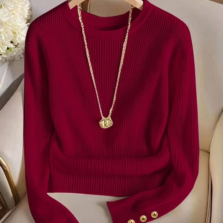 Lucilla | Maglia Girocollo con Bottoni Metallici