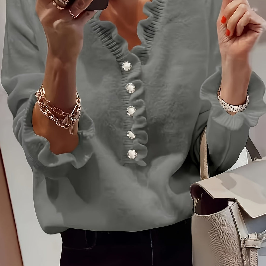 Violante | Maglione con Scollo a V e Maniche a Volant