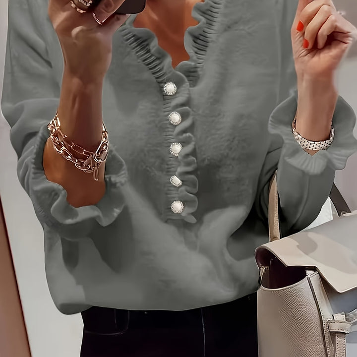 Violante | Maglione con Scollo a V e Maniche a Volant