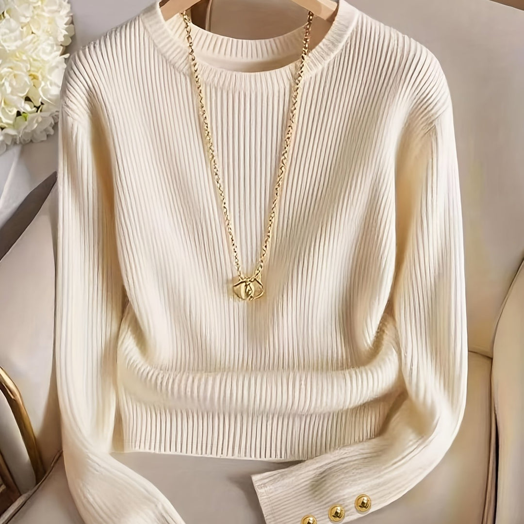 Lucilla | Maglia Girocollo con Bottoni Metallici