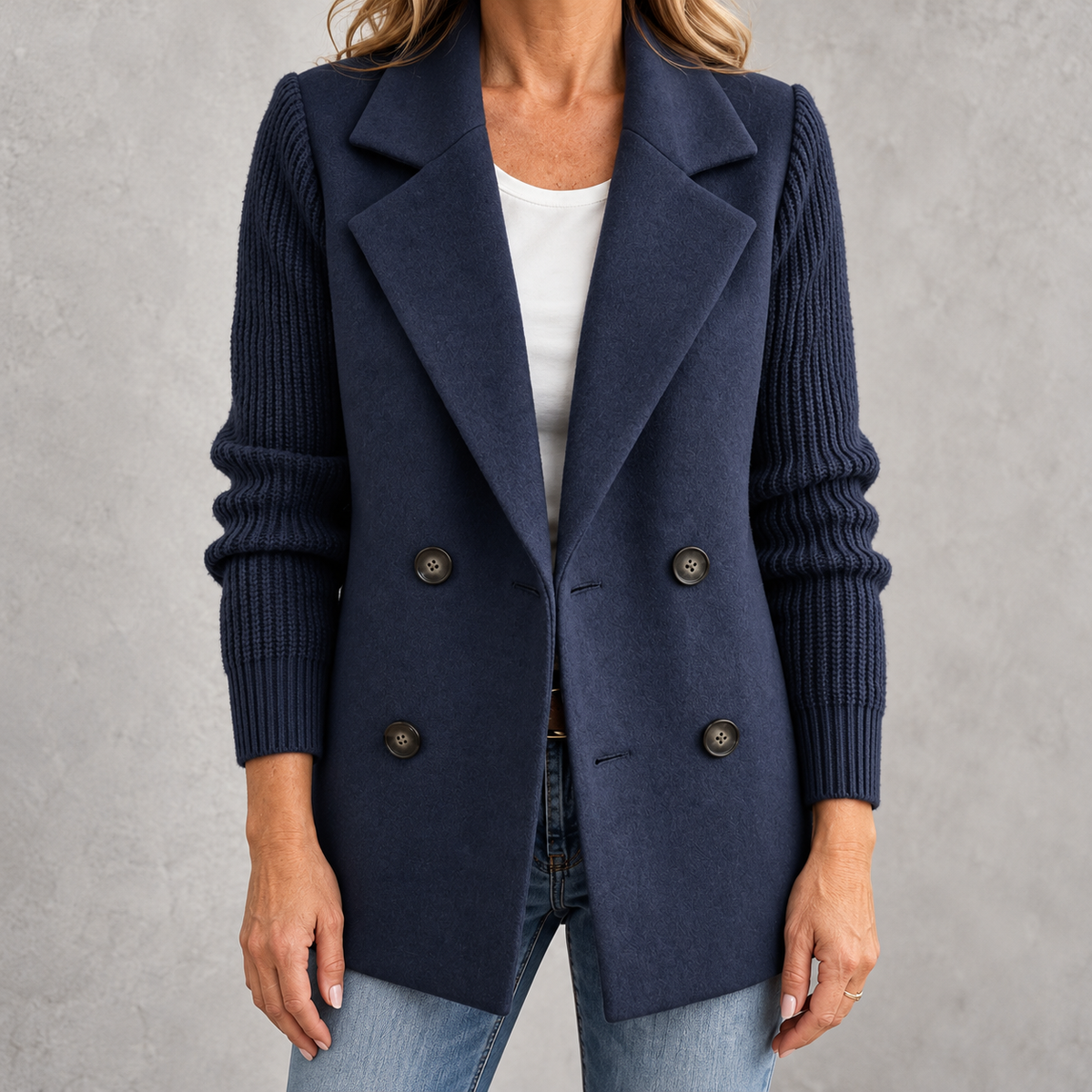 Rebecca | Blazer Elegante con Maniche in Maglia