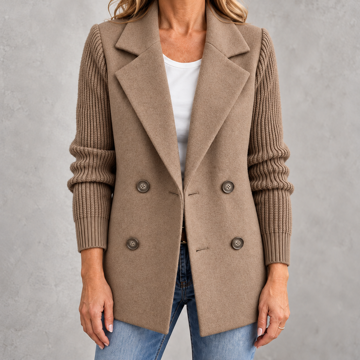Rebecca | Blazer Elegante con Maniche in Maglia