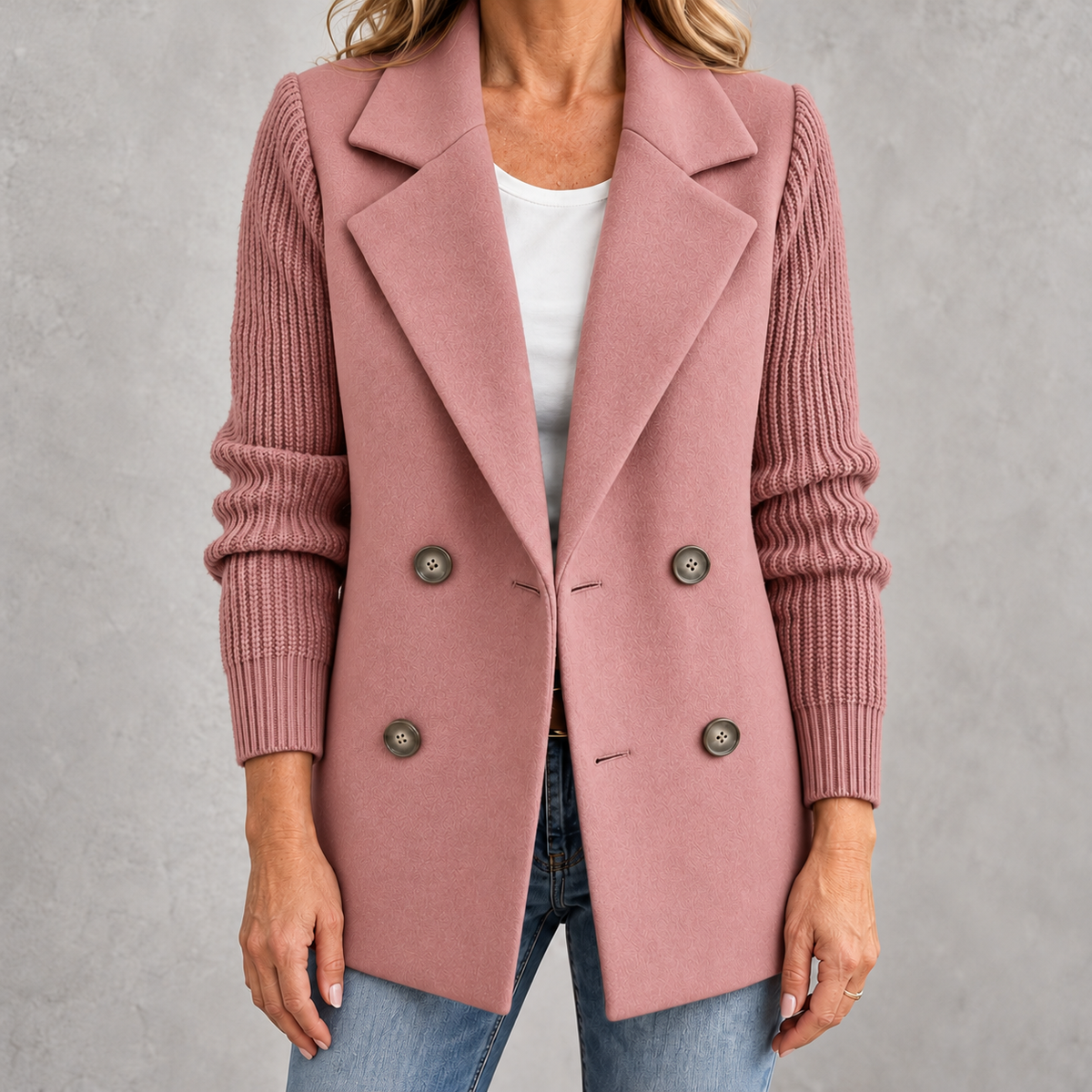 Rebecca | Blazer Elegante con Maniche in Maglia