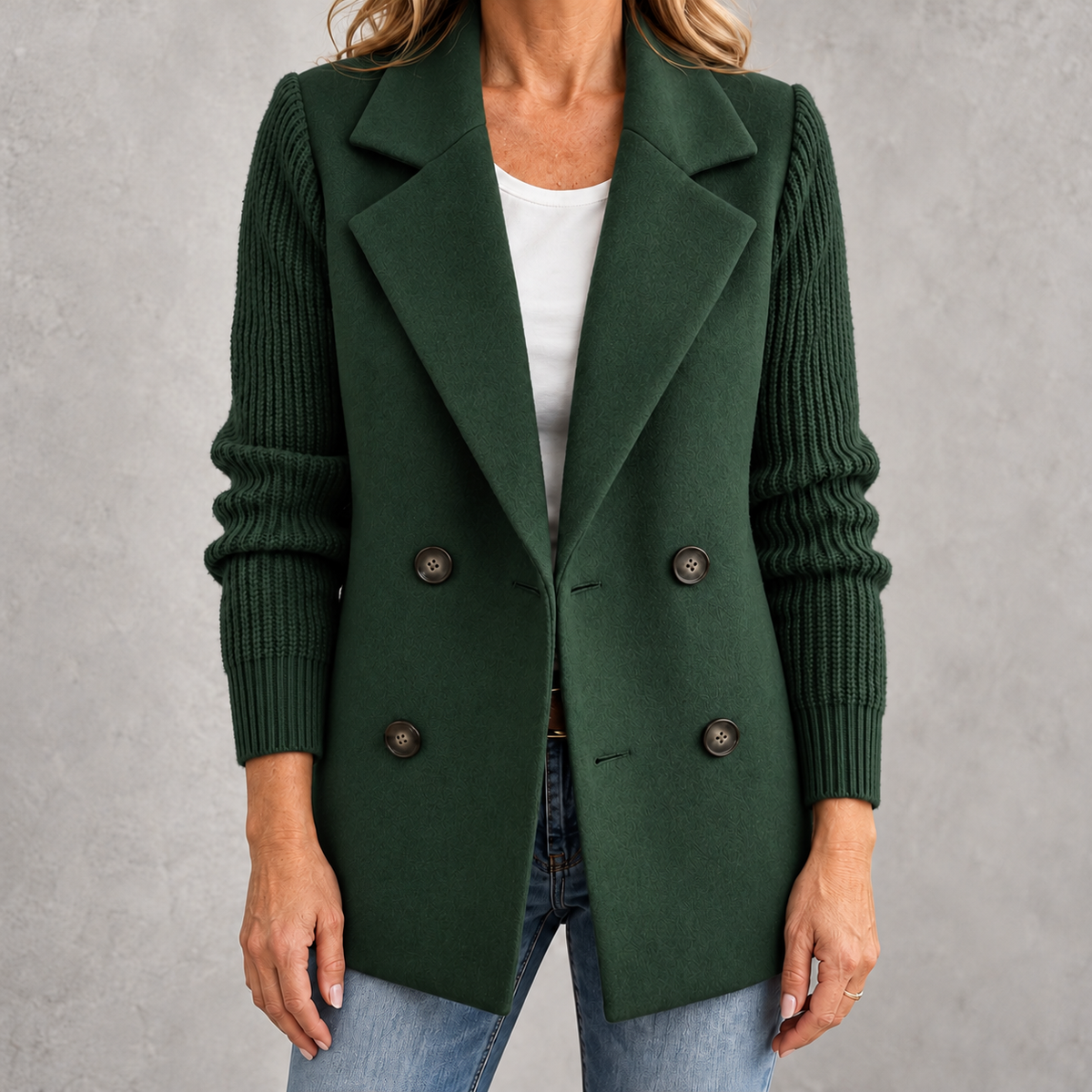 Rebecca | Blazer Elegante con Maniche in Maglia