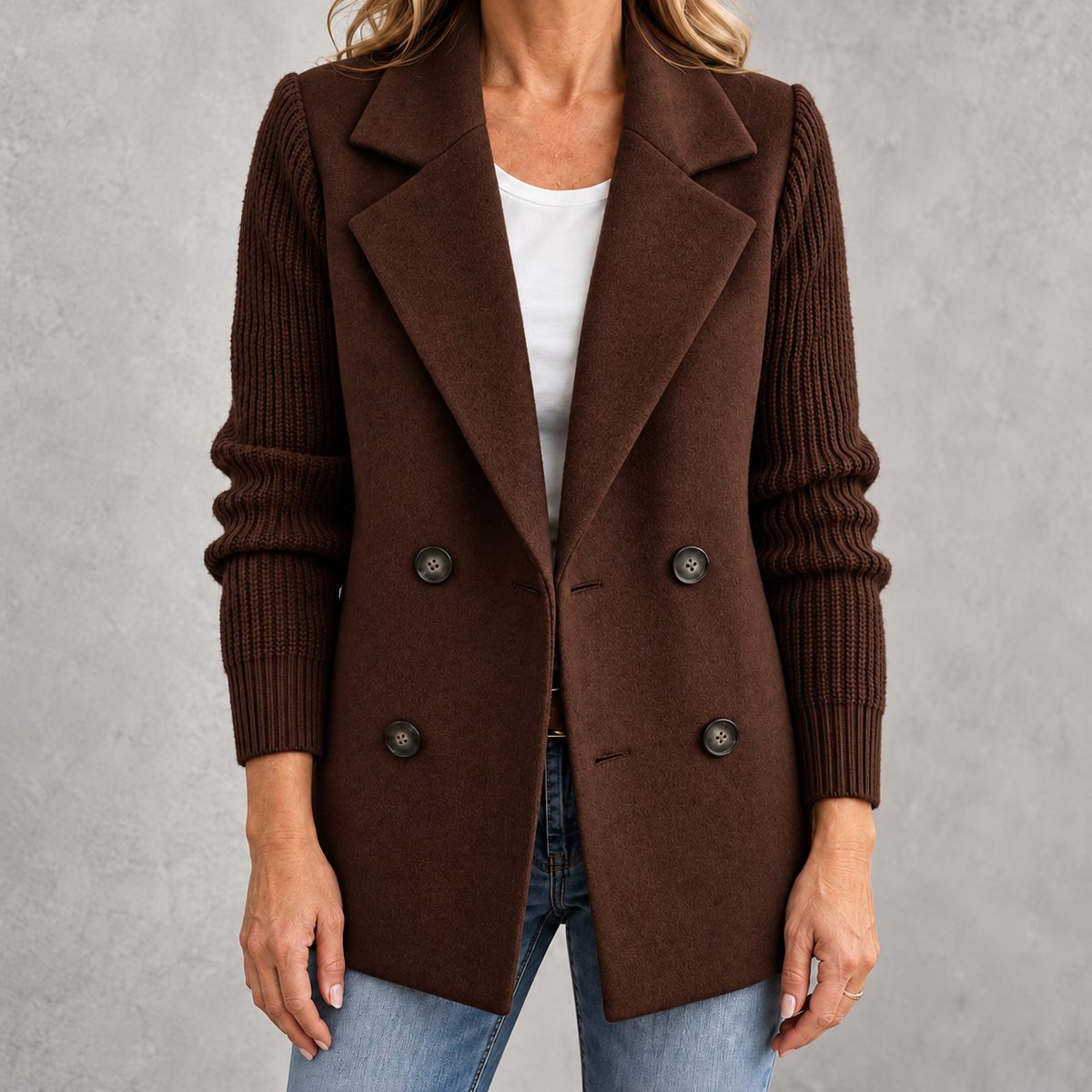 Rebecca | Blazer Elegante con Maniche in Maglia