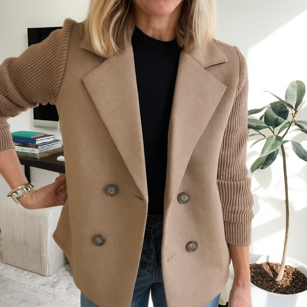 Sveva | Cappotto Blazer in Maglia a Coste da Donna