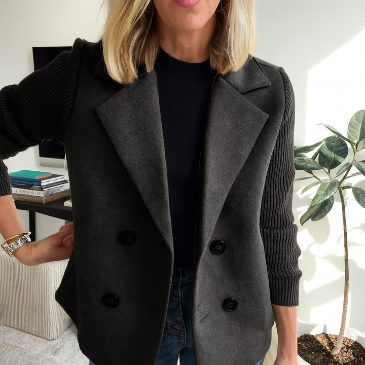 Sveva | Cappotto Blazer in Maglia a Coste da Donna