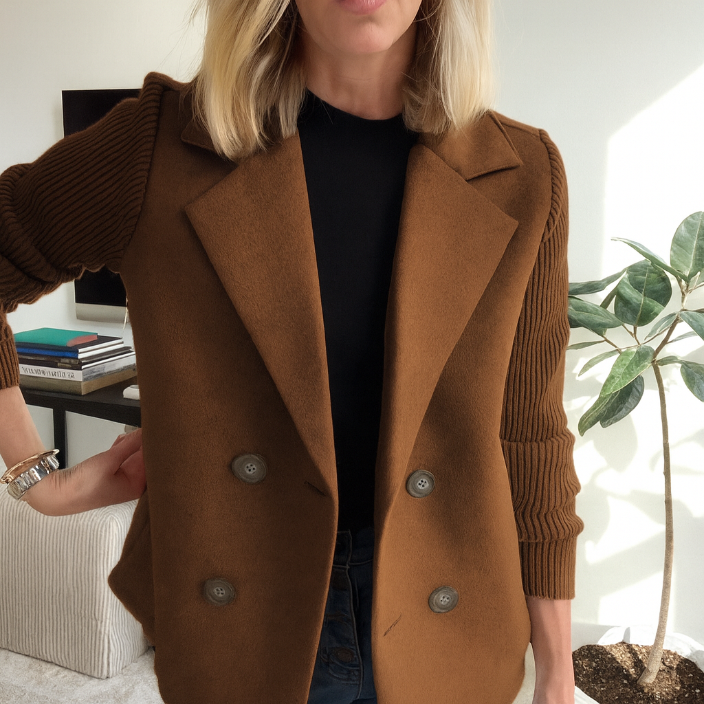 Sveva | Cappotto Blazer in Maglia a Coste da Donna