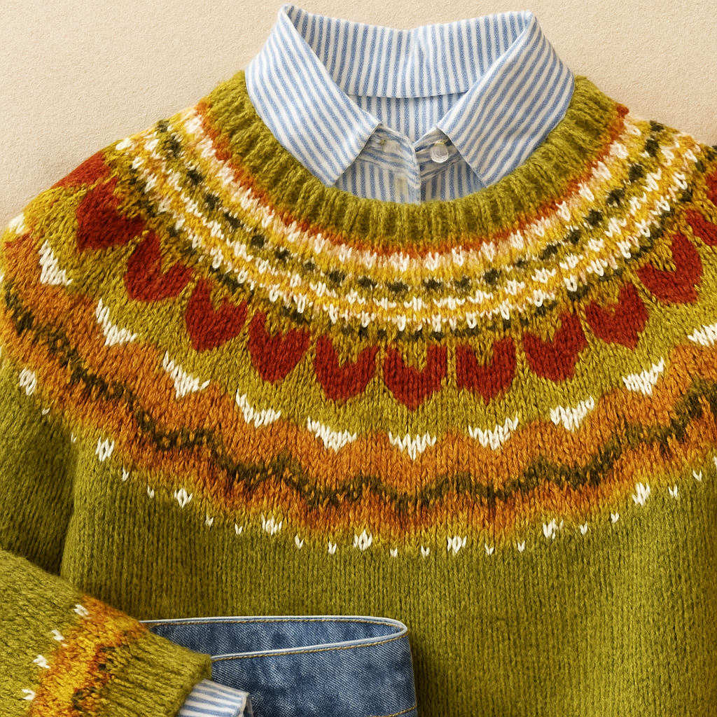 Ludovica | Maglione Vintage a Motivo Nordico