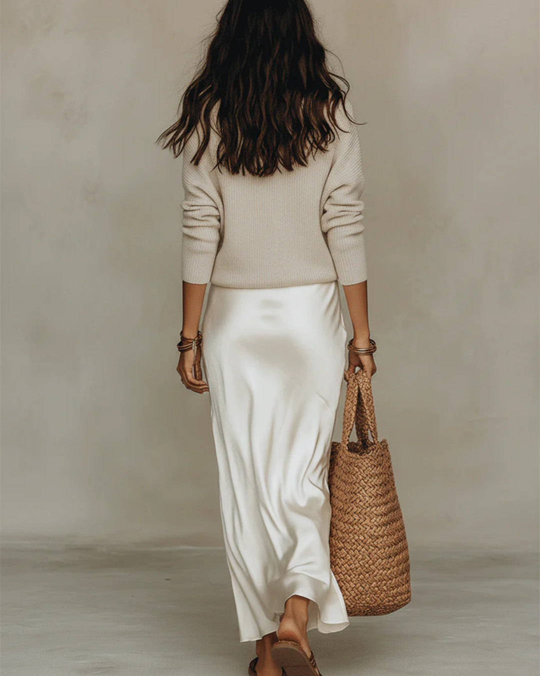 Emilia | Abito Midi in Raso con Maglia Inclusa