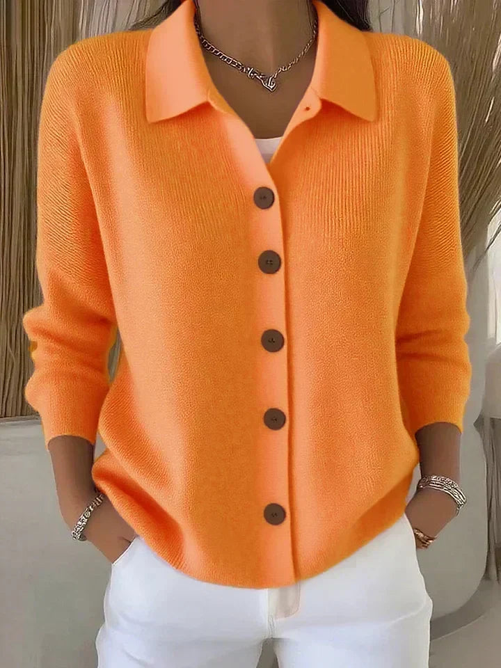 Graziana | Cardigan in Maglia con Collo e Bottoni