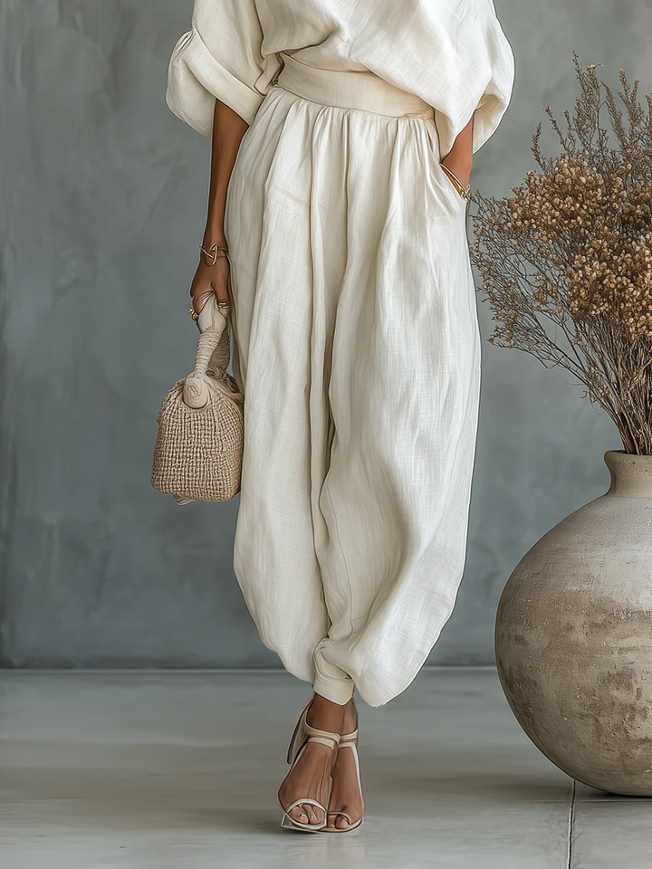 Giorgia | Completo Monospalla Fluido Drappeggiato