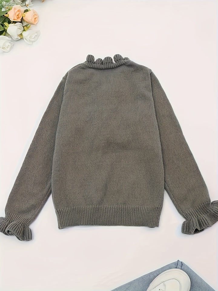Violante | Maglione con Scollo a V e Maniche a Volant