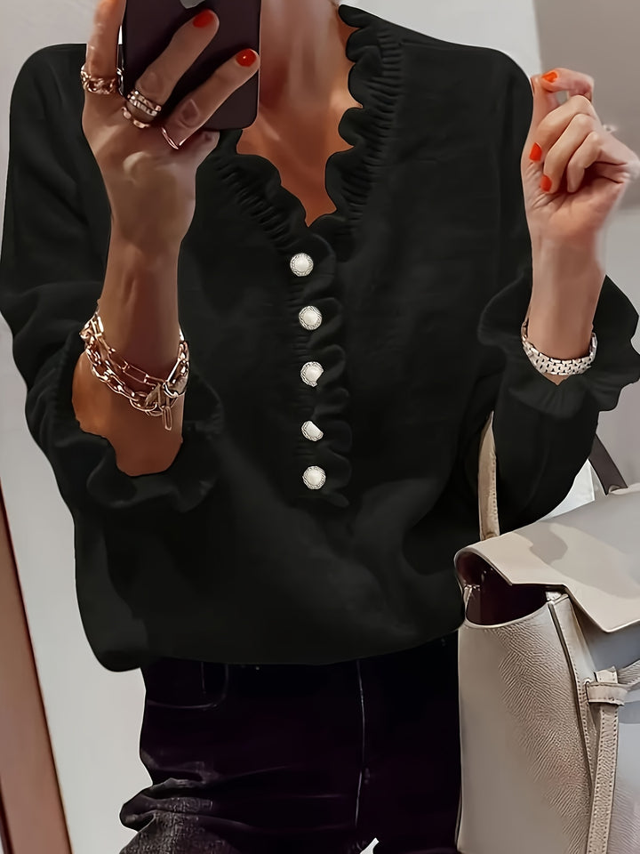 Violante | Maglione con Scollo a V e Maniche a Volant