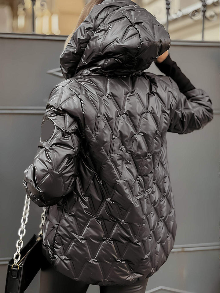 Loredana | Giacca con Cappuccio e Patchwork a Rombi