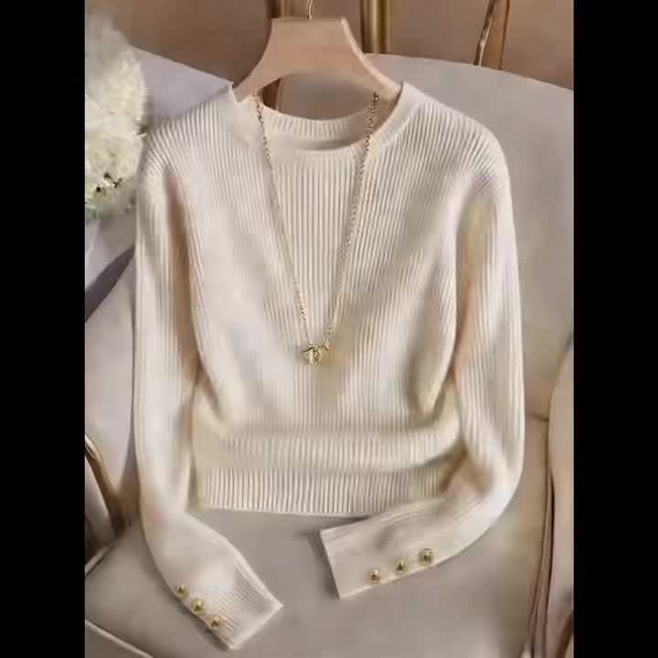 Lucilla | Maglia Girocollo con Bottoni Metallici