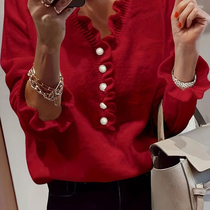 Violante | Maglione con Scollo a V e Maniche a Volant