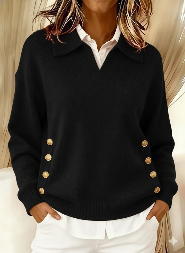 Antonietta | Maglione con Collo Polo e Bottoni