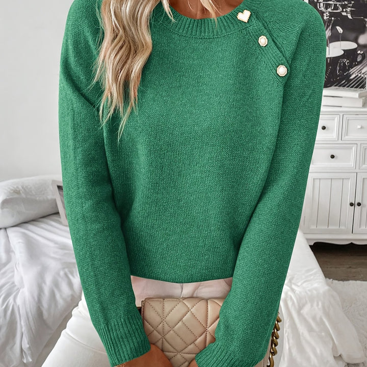 Ornella | Maglione Girocollo Casual con Bottoni