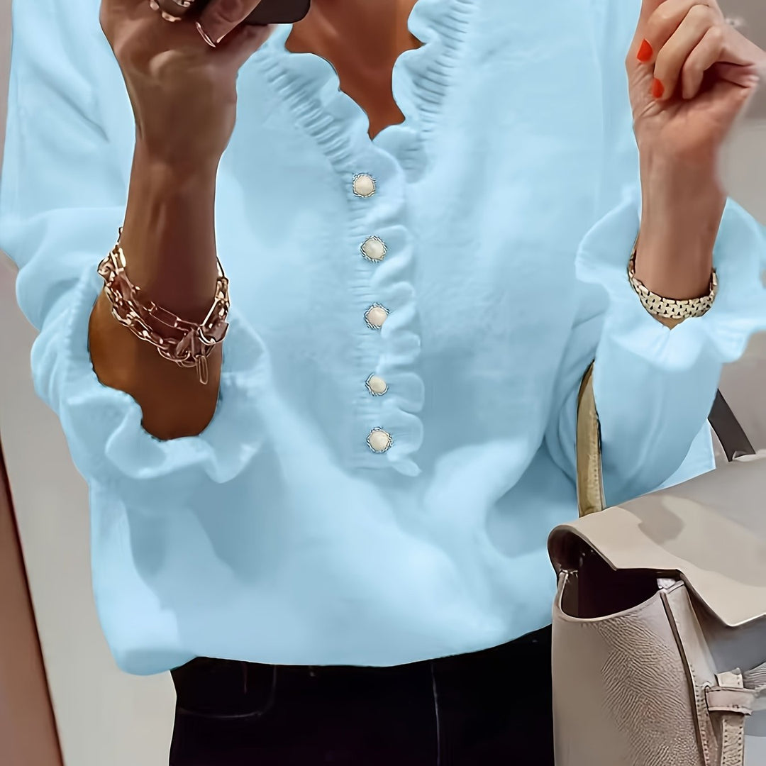 Violante | Maglione con Scollo a V e Maniche a Volant