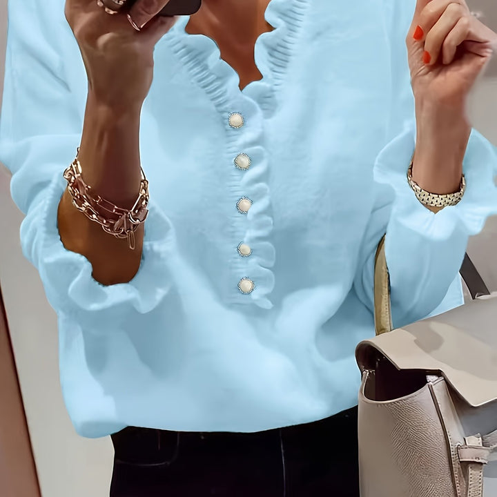 Violante | Maglione con Scollo a V e Maniche a Volant