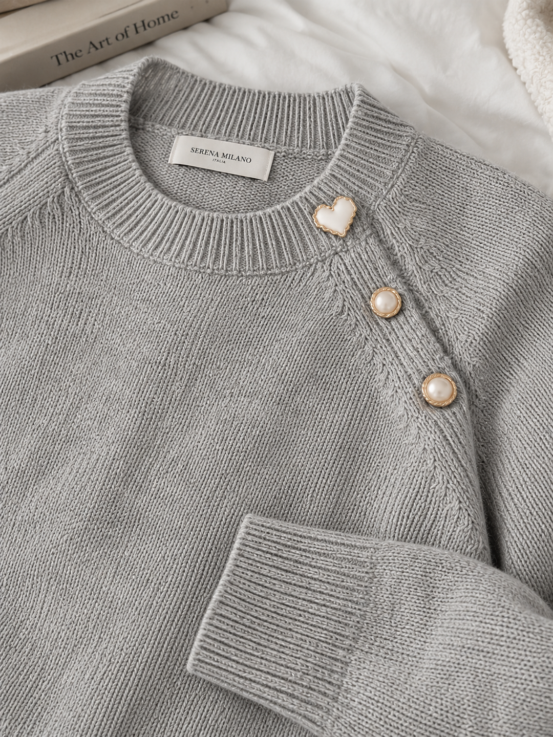Ornella | Maglione Girocollo Casual con Bottoni