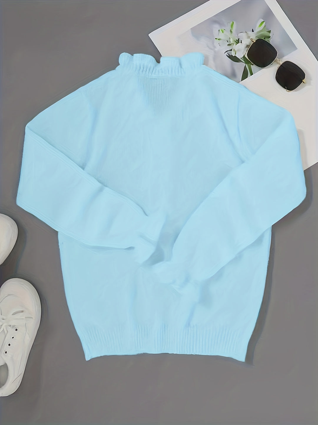 Violante | Maglione con Scollo a V e Maniche a Volant