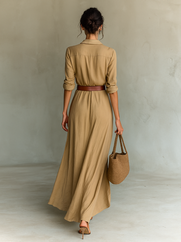 Aurora | Abito Maxi Lungo con Collo a Revers