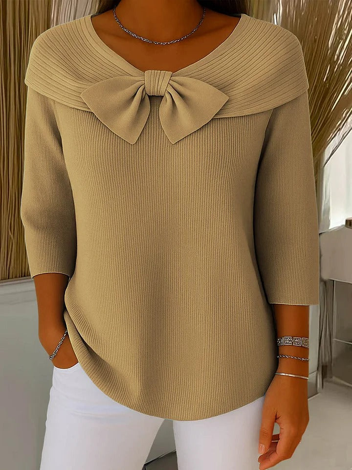 Filippa | Maglione con Fiocco e Collo Rotondo