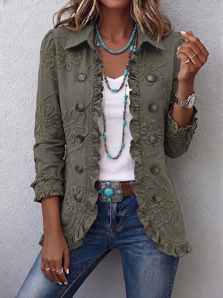 Alessia | Giacca Boho-Chic con Ricamo Floreale