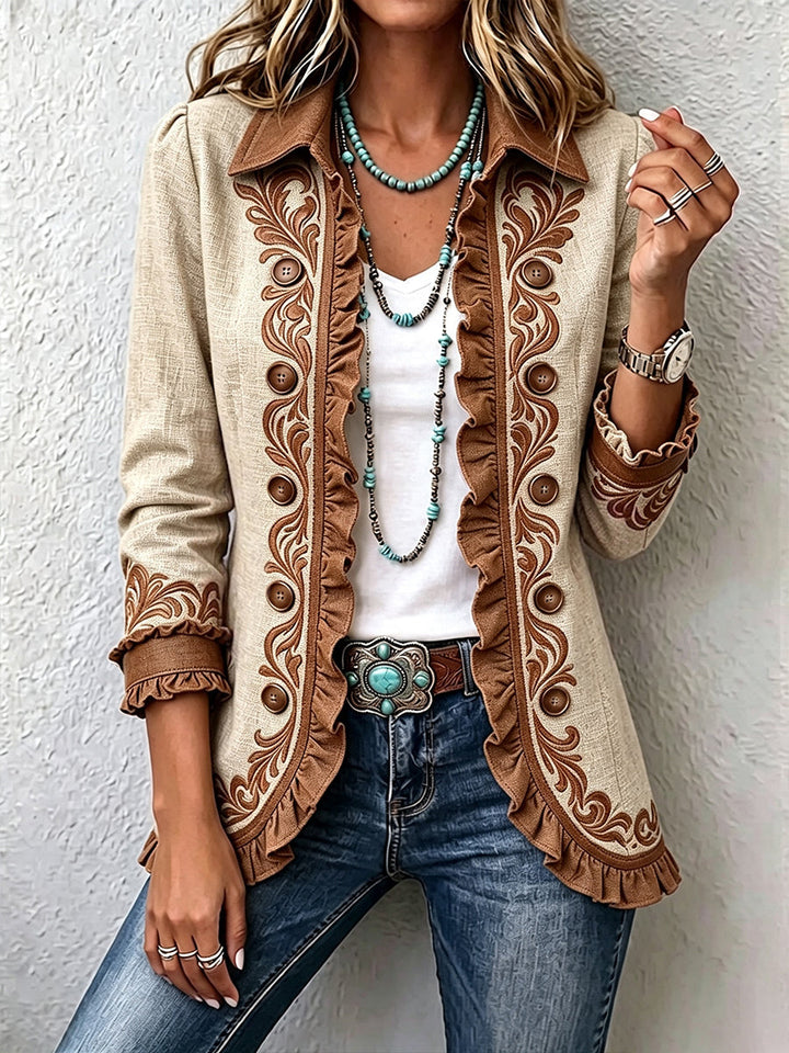Alessandra | Giacca Bohémien con Ricamo Floreale Vintage