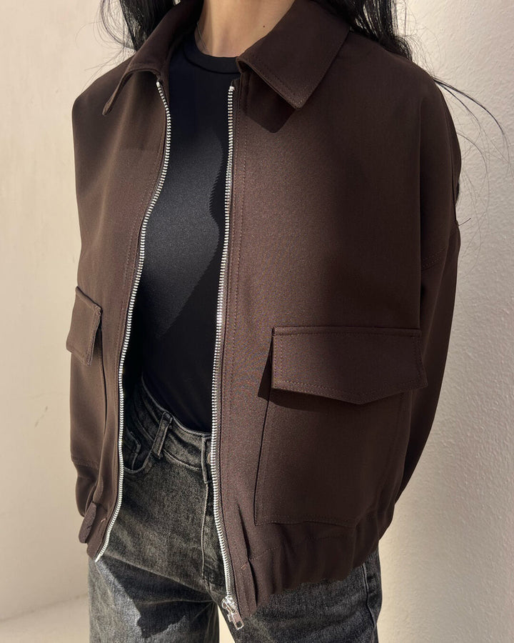 Gina | Giacca Bomber con Tasche a Pattina