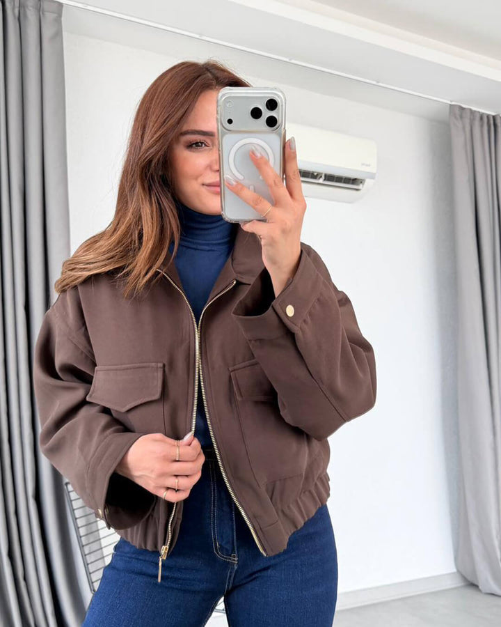 Gina | Giacca Bomber con Tasche a Pattina