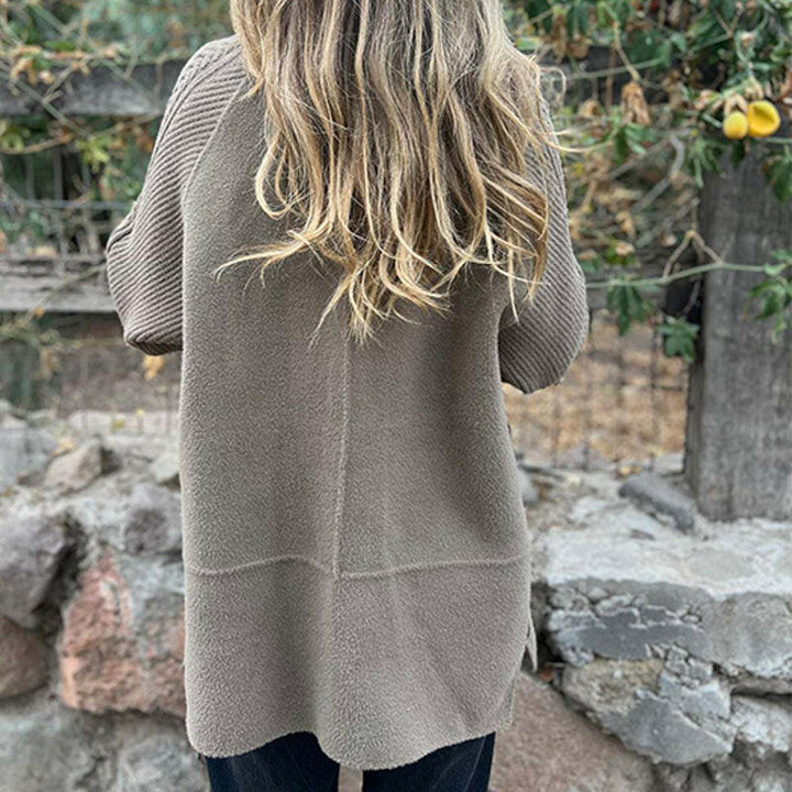Serafina | Giacca Doppiopetto con Manica Lavorata a Maglia