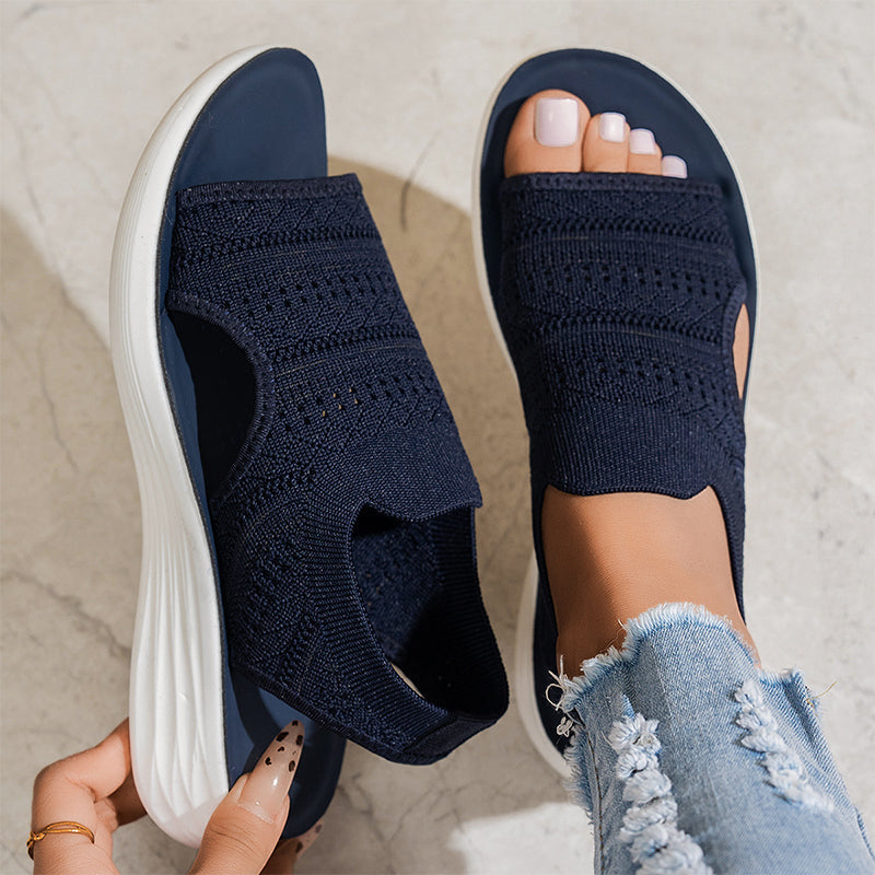 Anna | Sandali con Zeppa in Materiale Traspirante da Donna